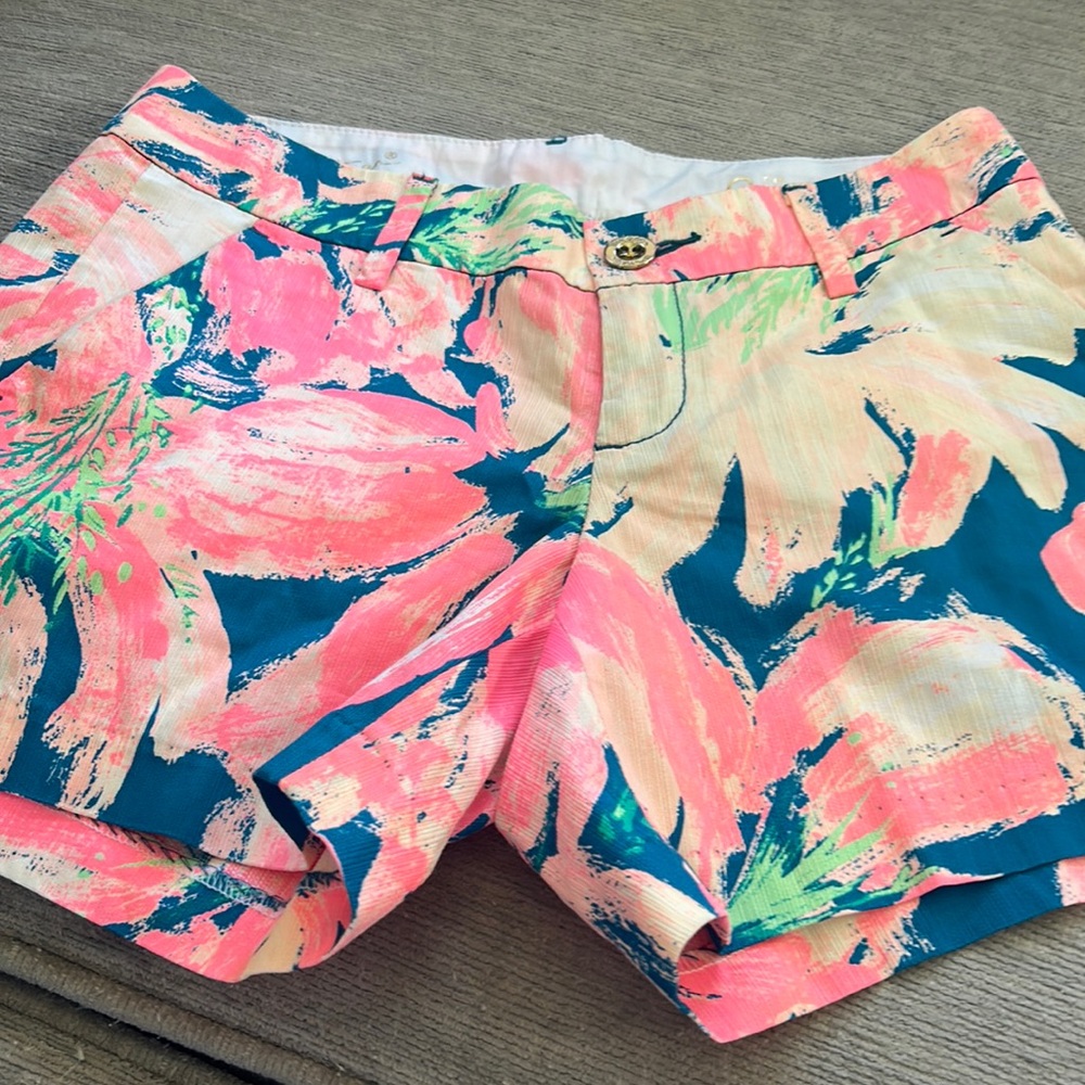 Lilly Pulitzer Vibrant Pink and Blue Women's Shorts